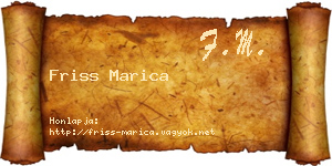 Friss Marica névjegykártya